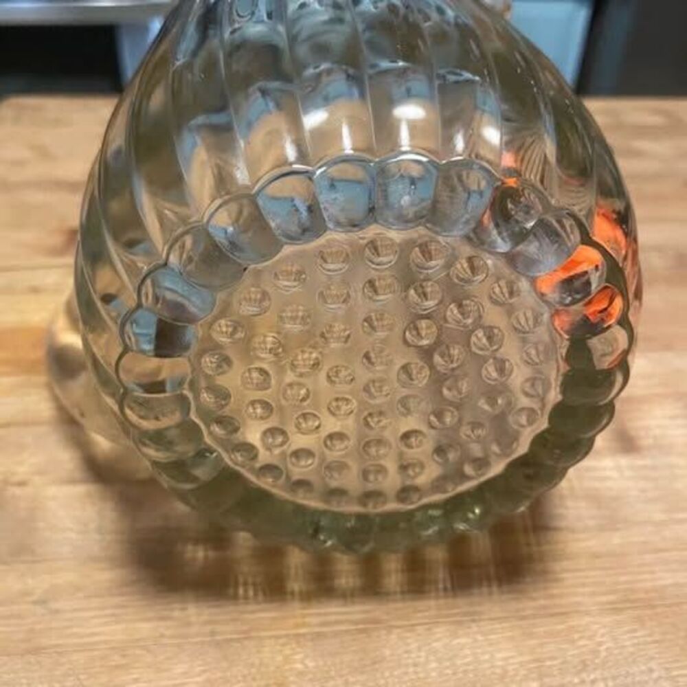 Vintage Clear Ribbed Glass Pitcher - Picture 4 of 5